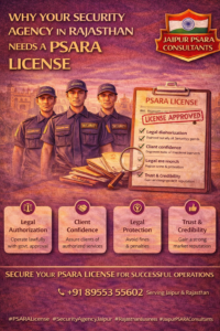 Read more about the article Why Your Security Agency in Rajasthan Needs a PSARA License – Complete Guide (2025)