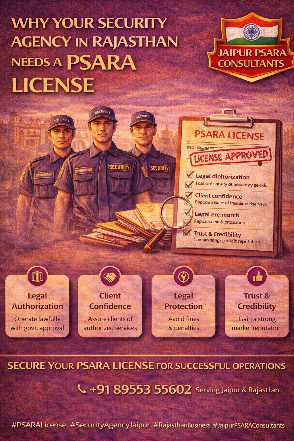 You are currently viewing Why Your Security Agency in Rajasthan Needs a PSARA License – Complete Guide (2025)