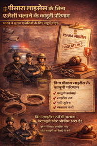 Read more about the article ⚖️ Legal Consequences of Operating Without PSARA License – Complete Guide for Security Agencies in India